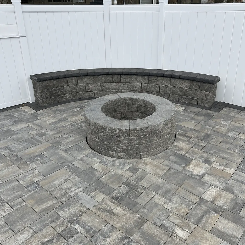 Firepit & Seating Wall — Stone & Scappes, Hartford County CT
