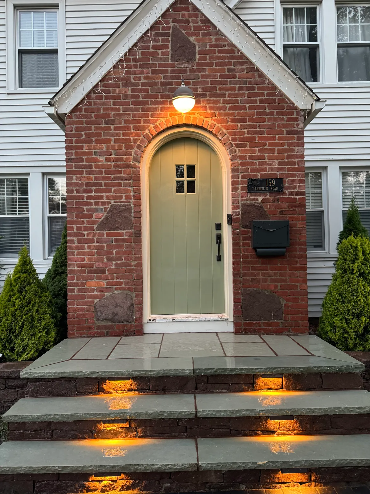 Steps With Lights — Stone & Scappes, Hartford County CT