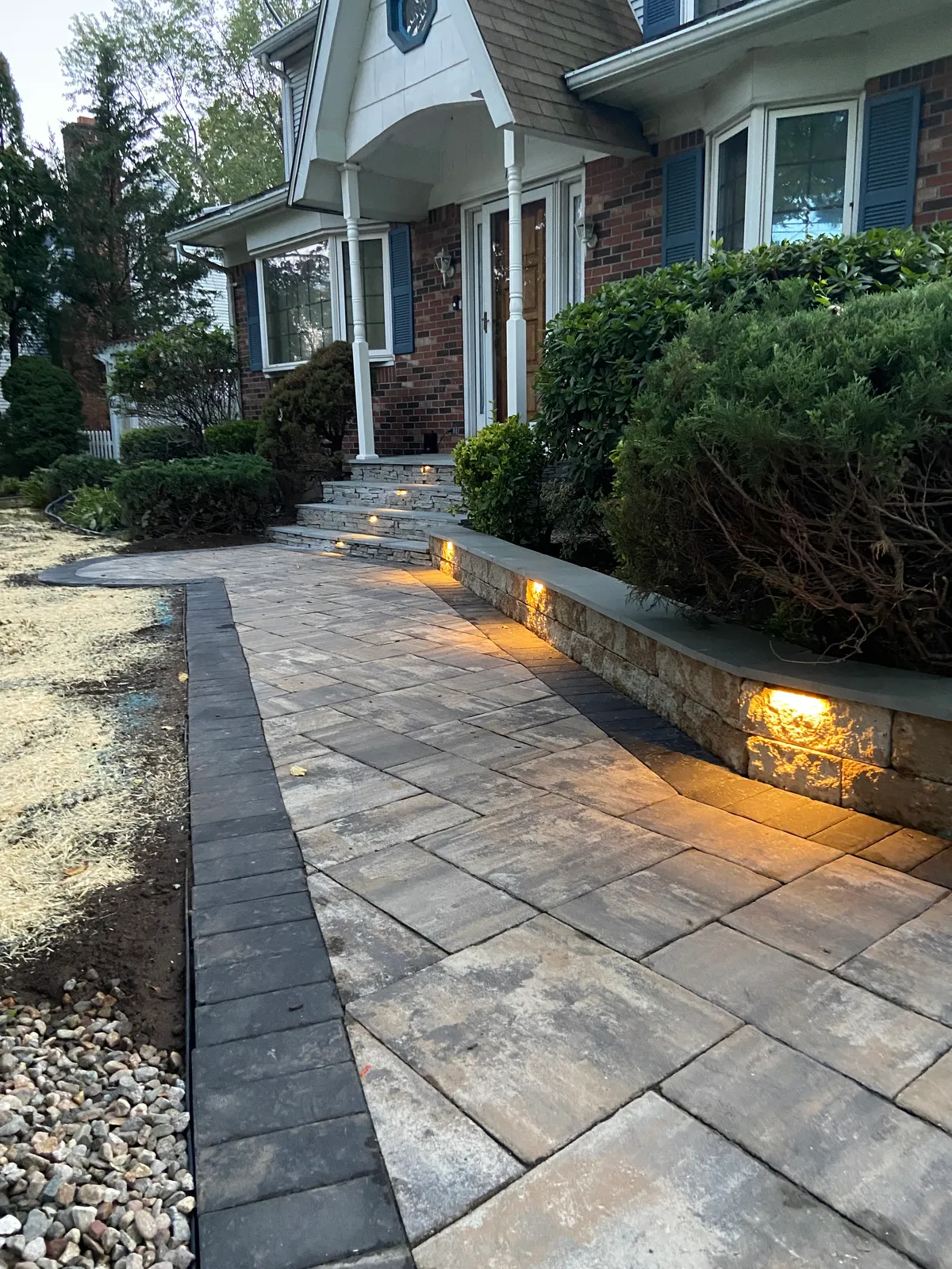 Walkway And Lights — Stone & Scappes, Hartford County CT